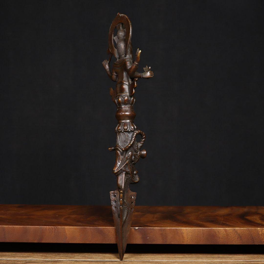 銅製 法器 象鼻金剛降魔杵 招財 辟邪 開運 装飾品 工芸品 置物