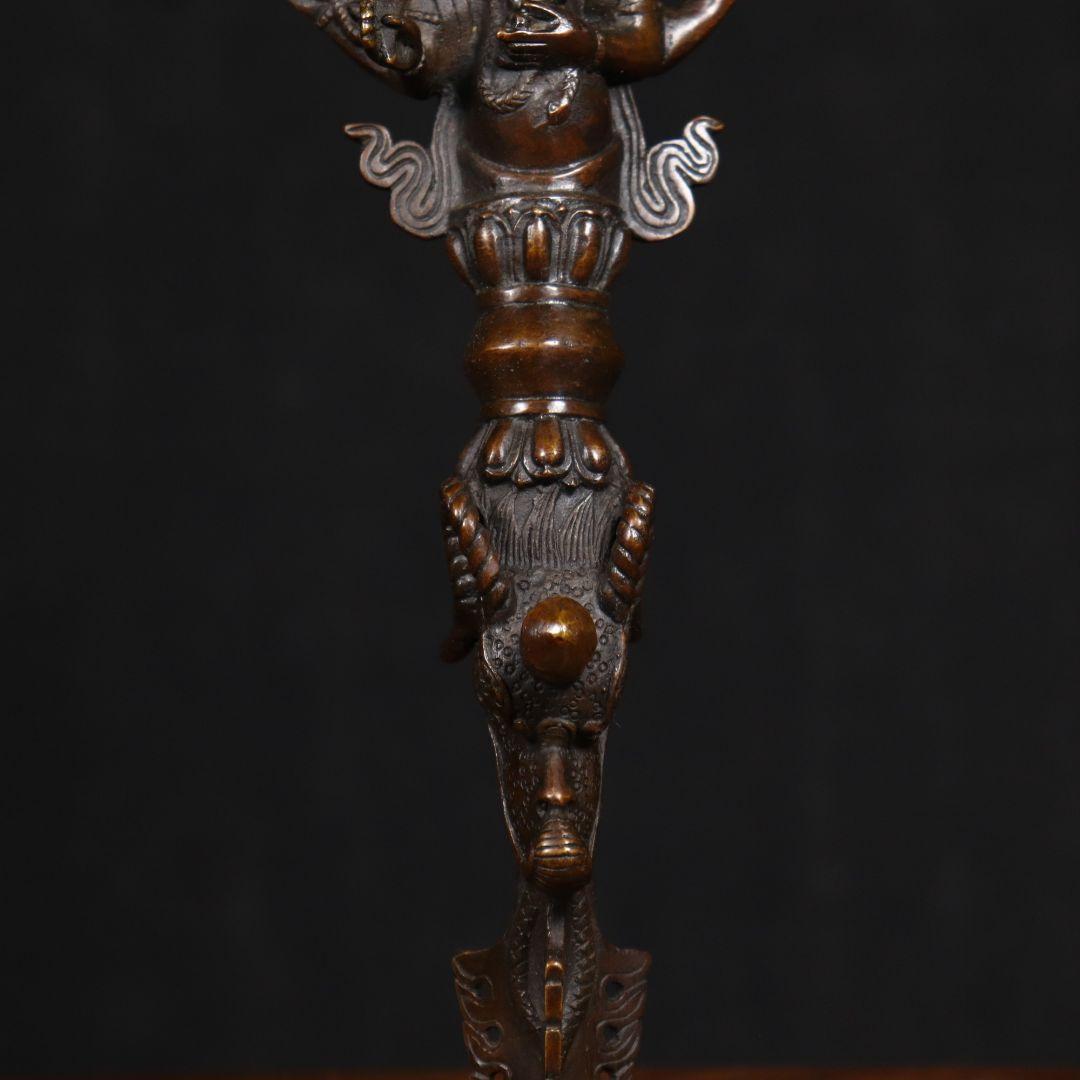 銅製 法器 象鼻金剛降魔杵 招財 辟邪 開運 装飾品 工芸品 置物