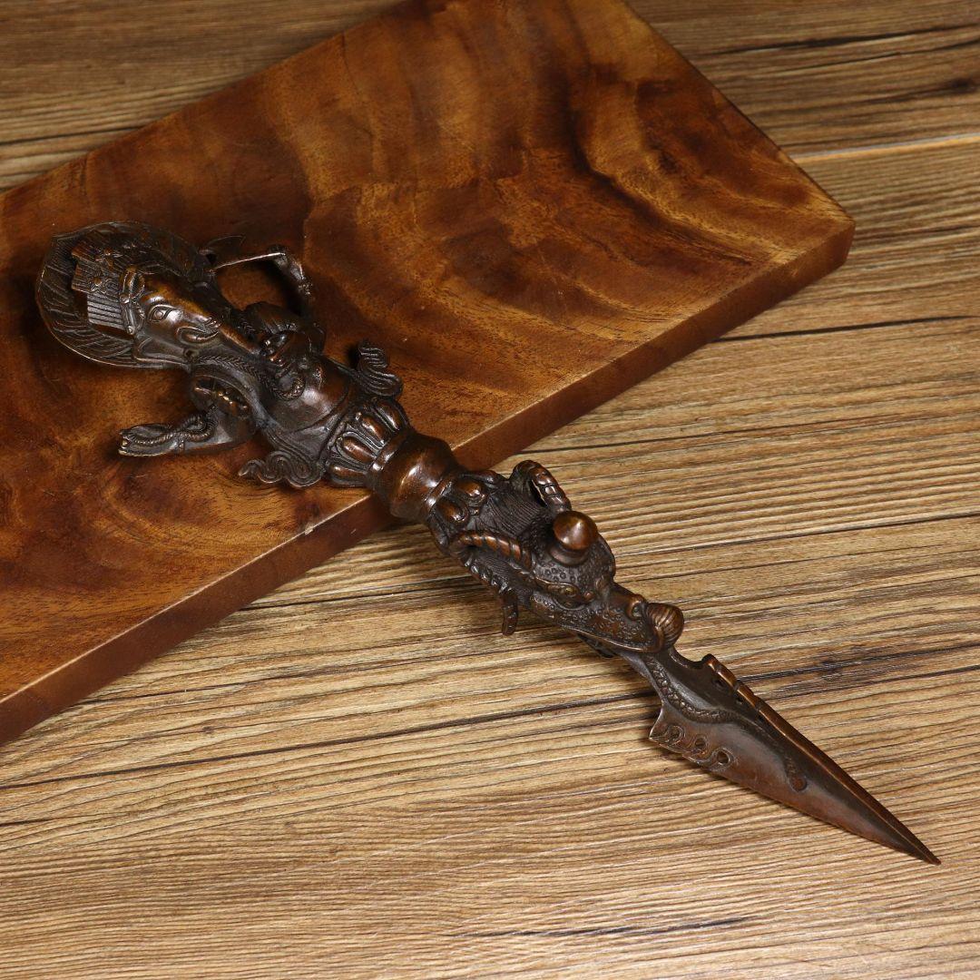 銅製 法器 象鼻金剛降魔杵 招財 辟邪 開運 装飾品 工芸品 置物