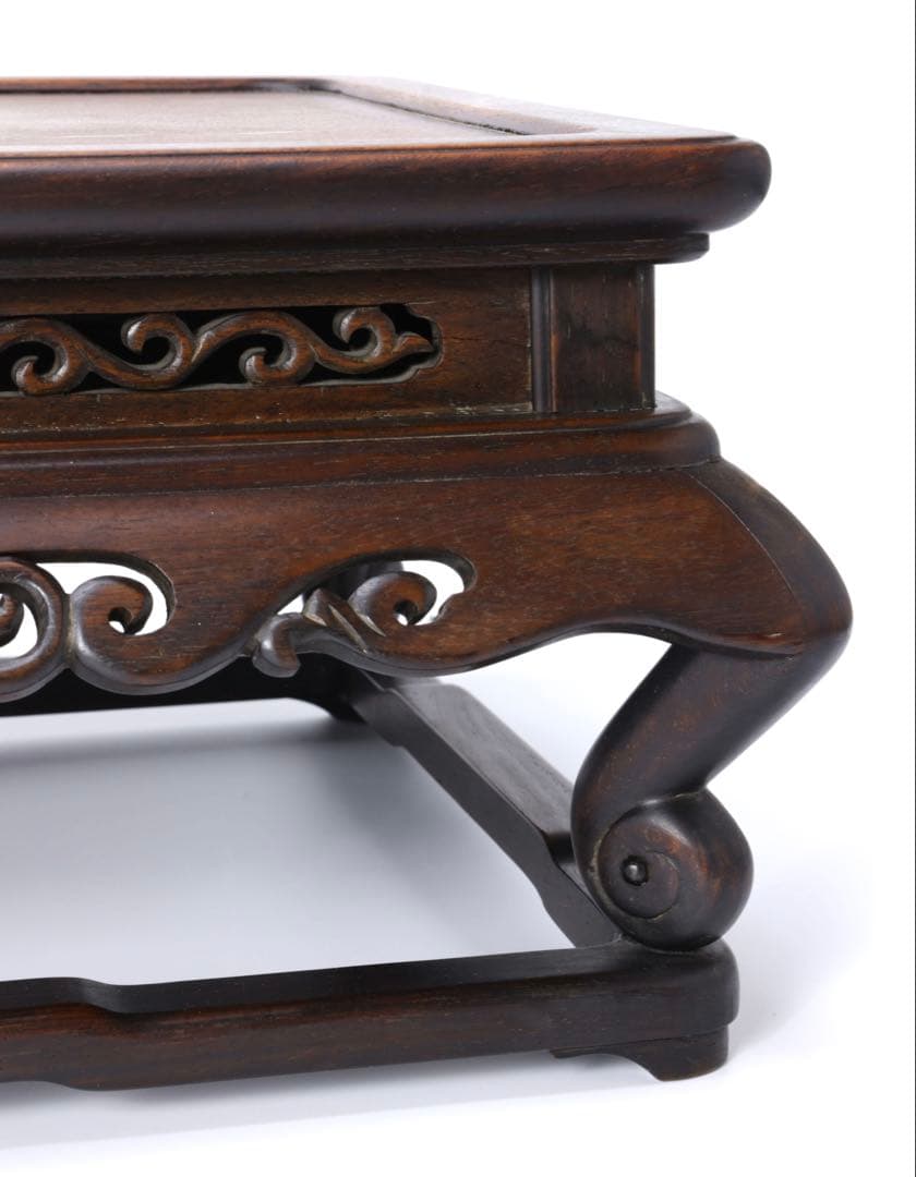 時代物 唐木製 飾台 長方卓 高さ19cm 香炉台 花台 盆栽台 アンティーク