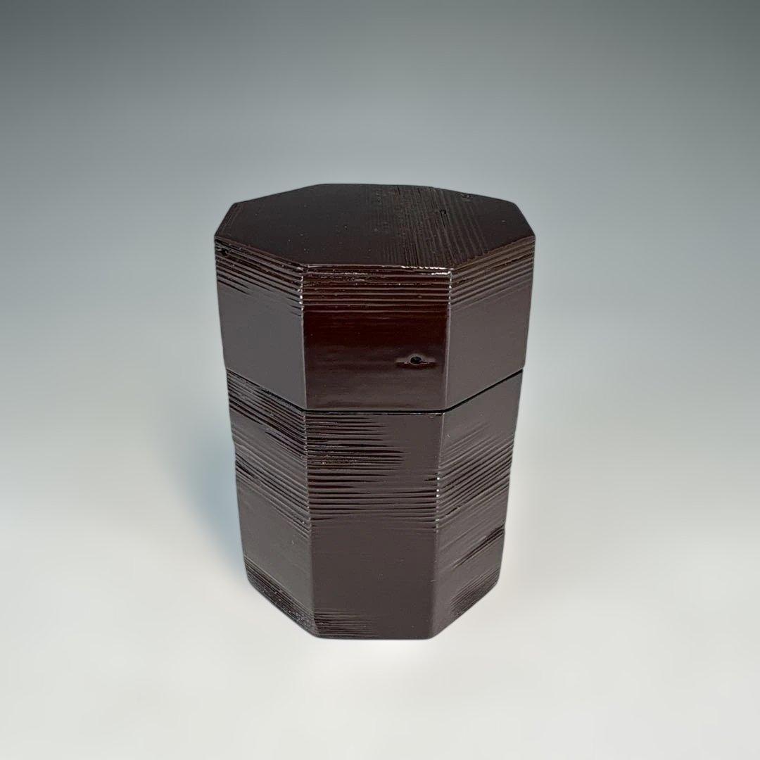 【中古品】茶道具　不賢斎造　八角茶器　国宝待庵古材を以て　武田士延書付（共箱）