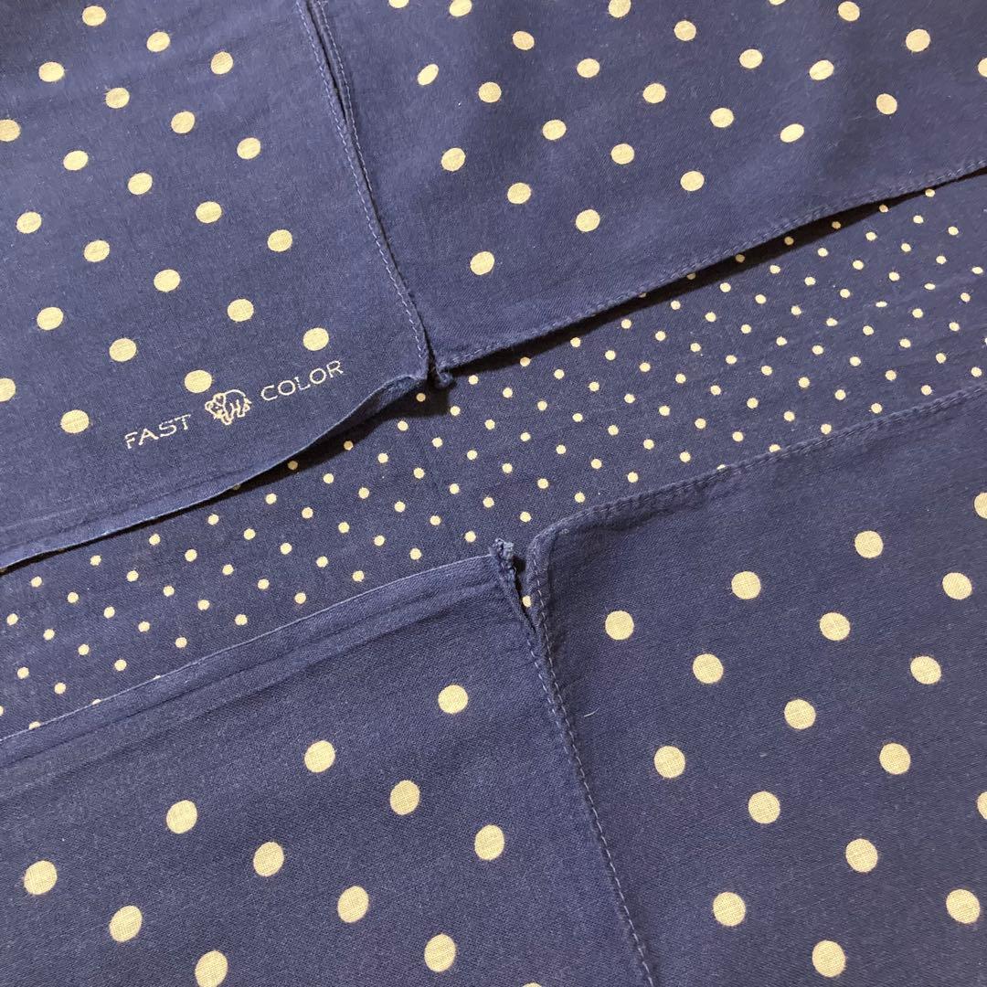 希少 40s 50s 下鼻 ゾウ 片耳 ドット バンダナ FAST COLOR