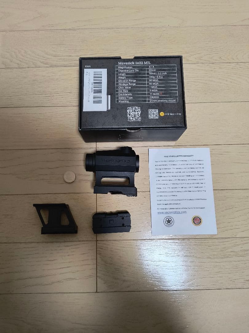 Vectoroptics　Maverick 1×22 MIL　ハイマウント付