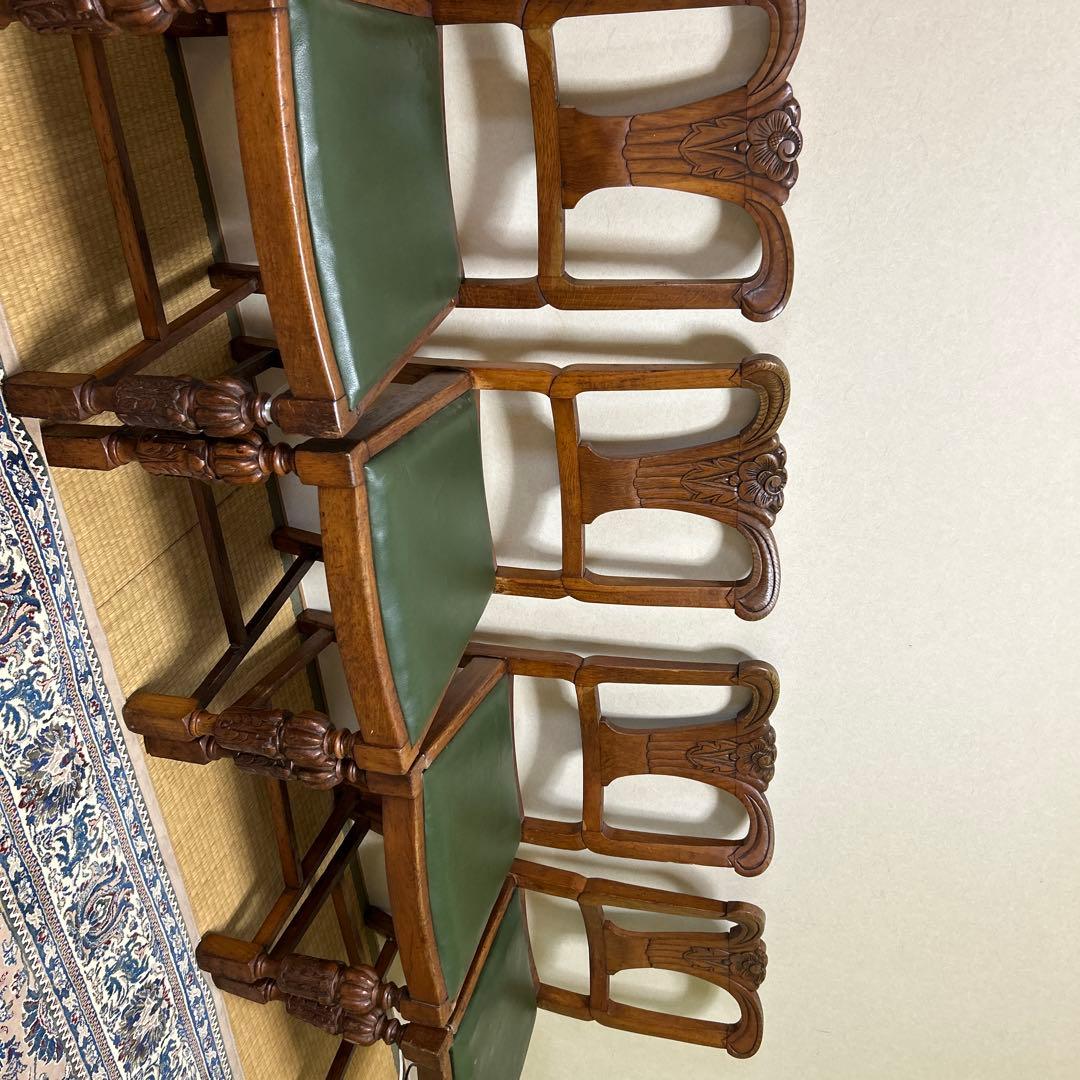 英国アンティーク椅子 バルボス脚 オーク材 ジャンク品