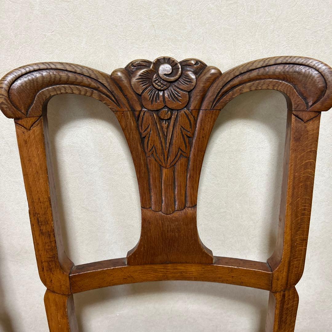 英国アンティーク椅子 バルボス脚 オーク材 ジャンク品