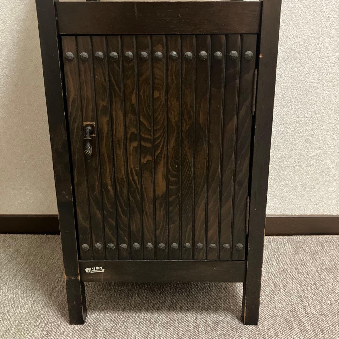 アンティーク★カリモク 木製 電話台 サイドテーブル 昭和レトロ 古家具