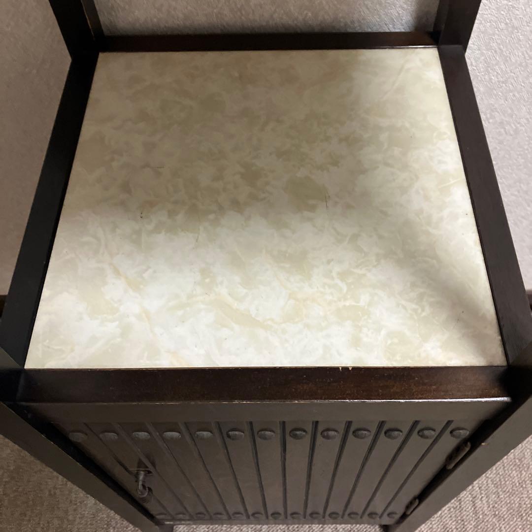 アンティーク★カリモク 木製 電話台 サイドテーブル 昭和レトロ 古家具