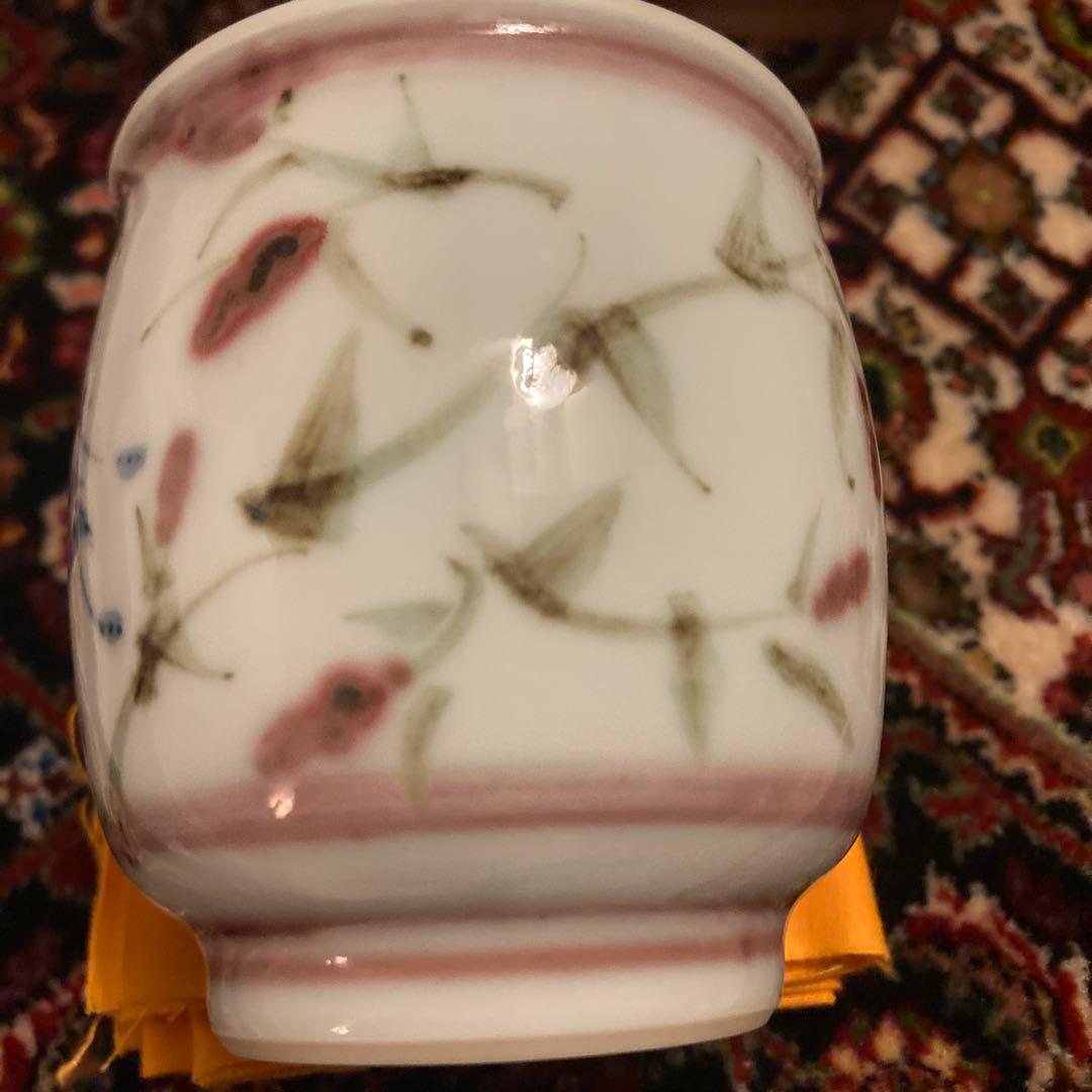 虫草文　湯呑　伊志良光