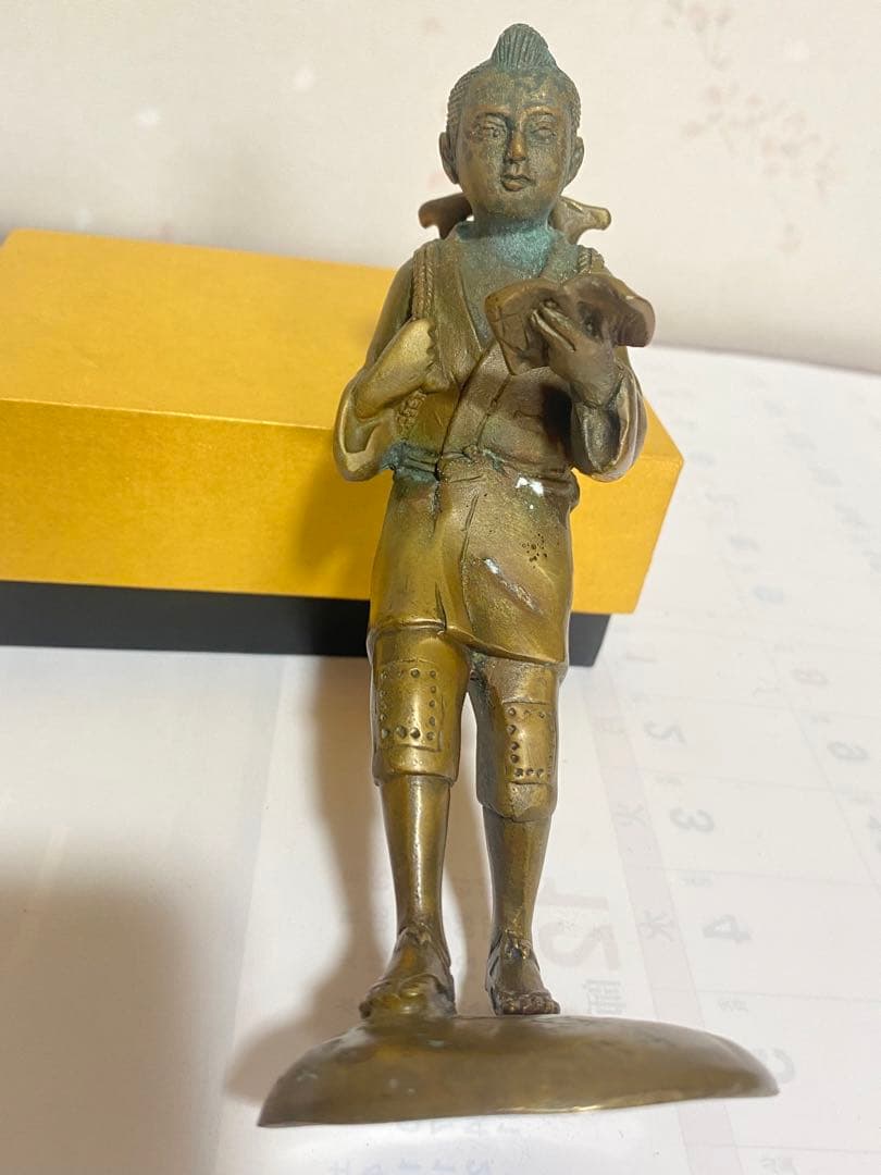 ⭐️二宮金次郎（尊徳）像 銅器 高岡銅器 置物 飾り大正時代 レア物 骨董品