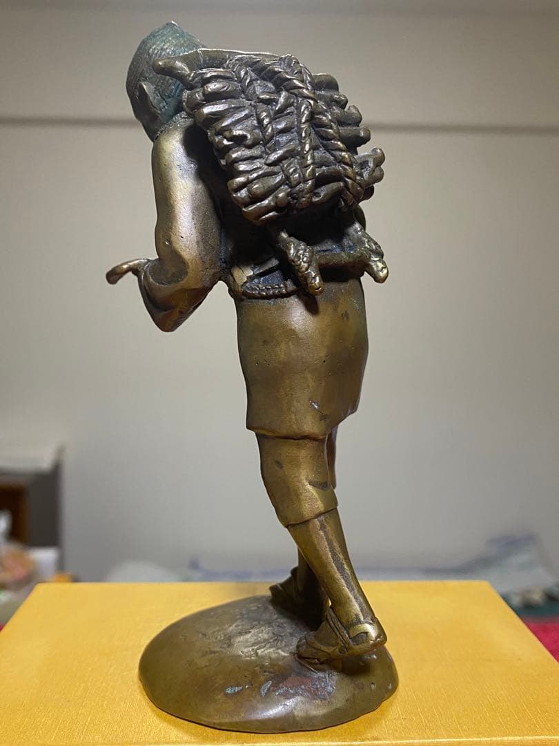 ⭐️二宮金次郎（尊徳）像 銅器 高岡銅器 置物 飾り大正時代 レア物 骨董品