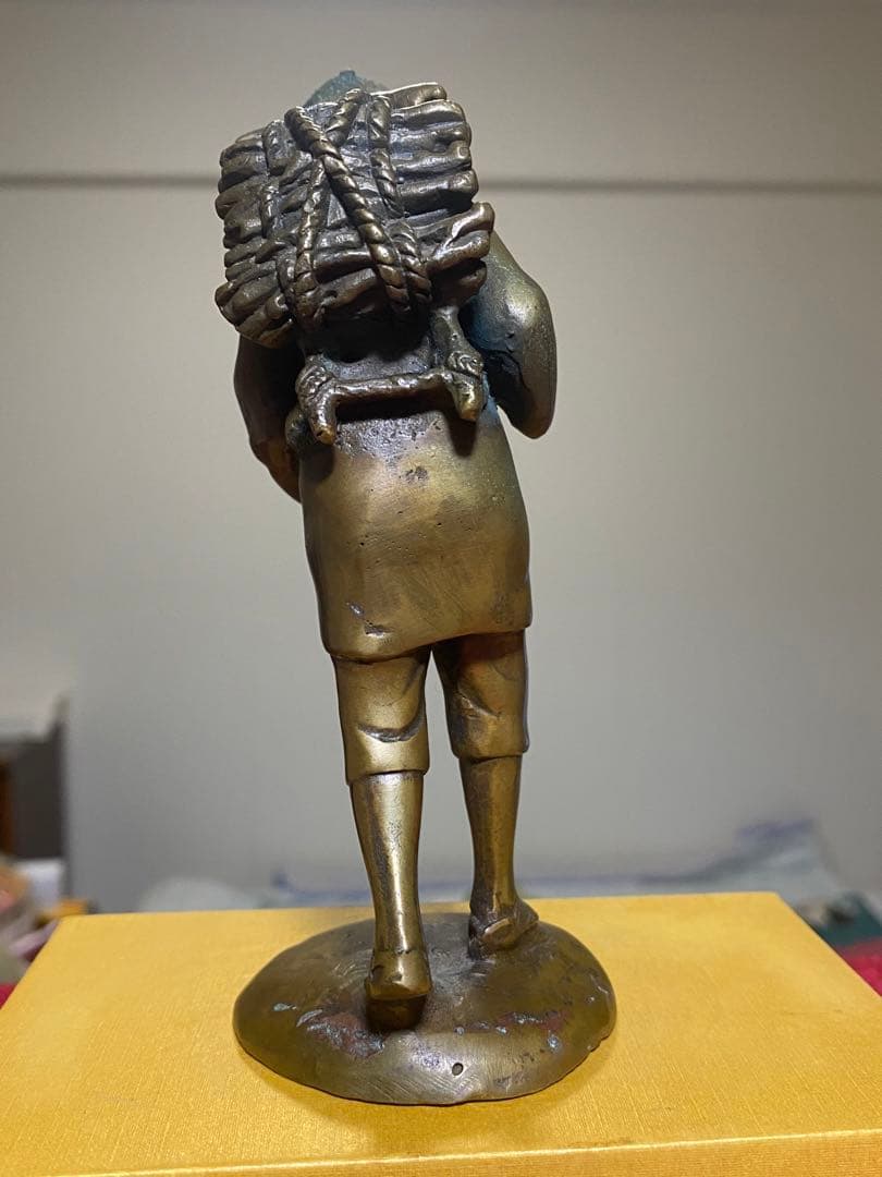 ⭐️二宮金次郎（尊徳）像 銅器 高岡銅器 置物 飾り大正時代 レア物 骨董品