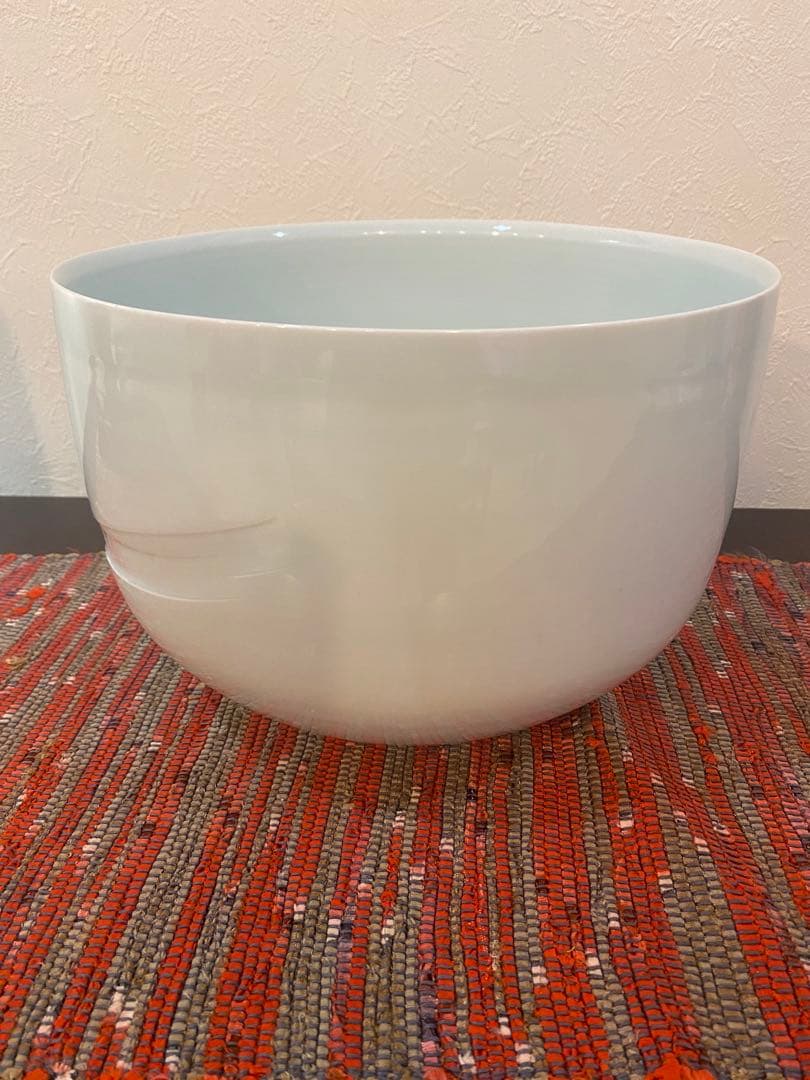 辻毅彦 自作 白瓷魚紋花器 聡窯 ひっかき文様