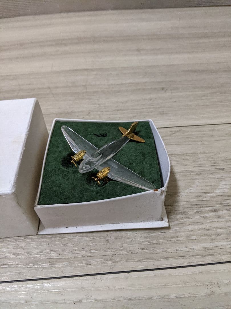 スワロフスキー『飛行機/ゴールド』箱付き SWAROVSKI