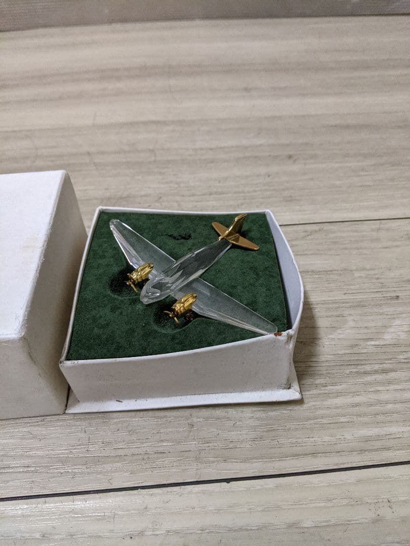 スワロフスキー『飛行機/ゴールド』箱付き SWAROVSKI