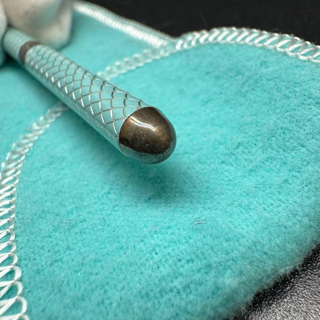 ティファニー ボールペン シルバー925 ライトブルー ヘビ柄 筆記用具