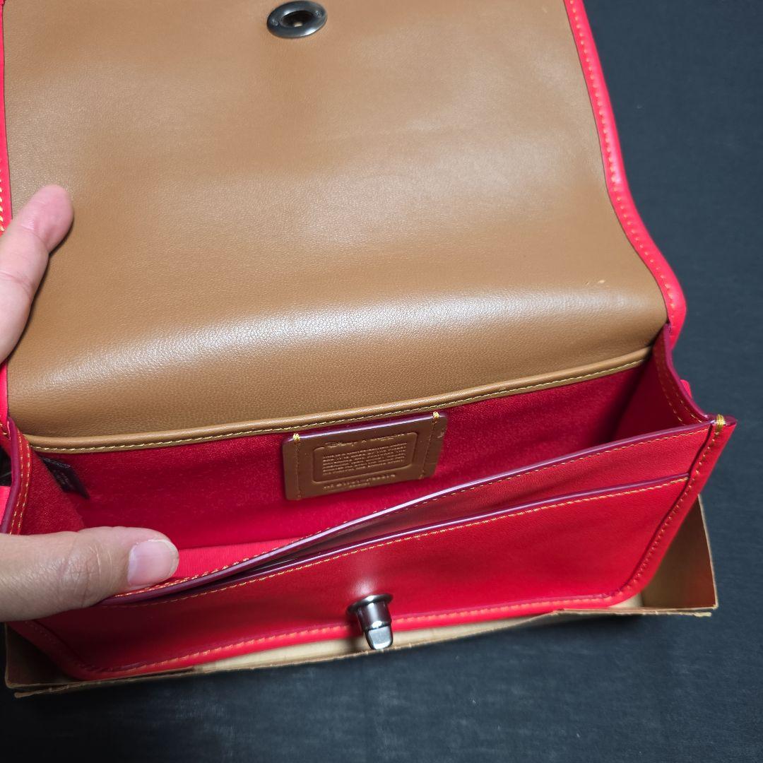 COACH 赤 ミッキー バイクショルダーバッグ