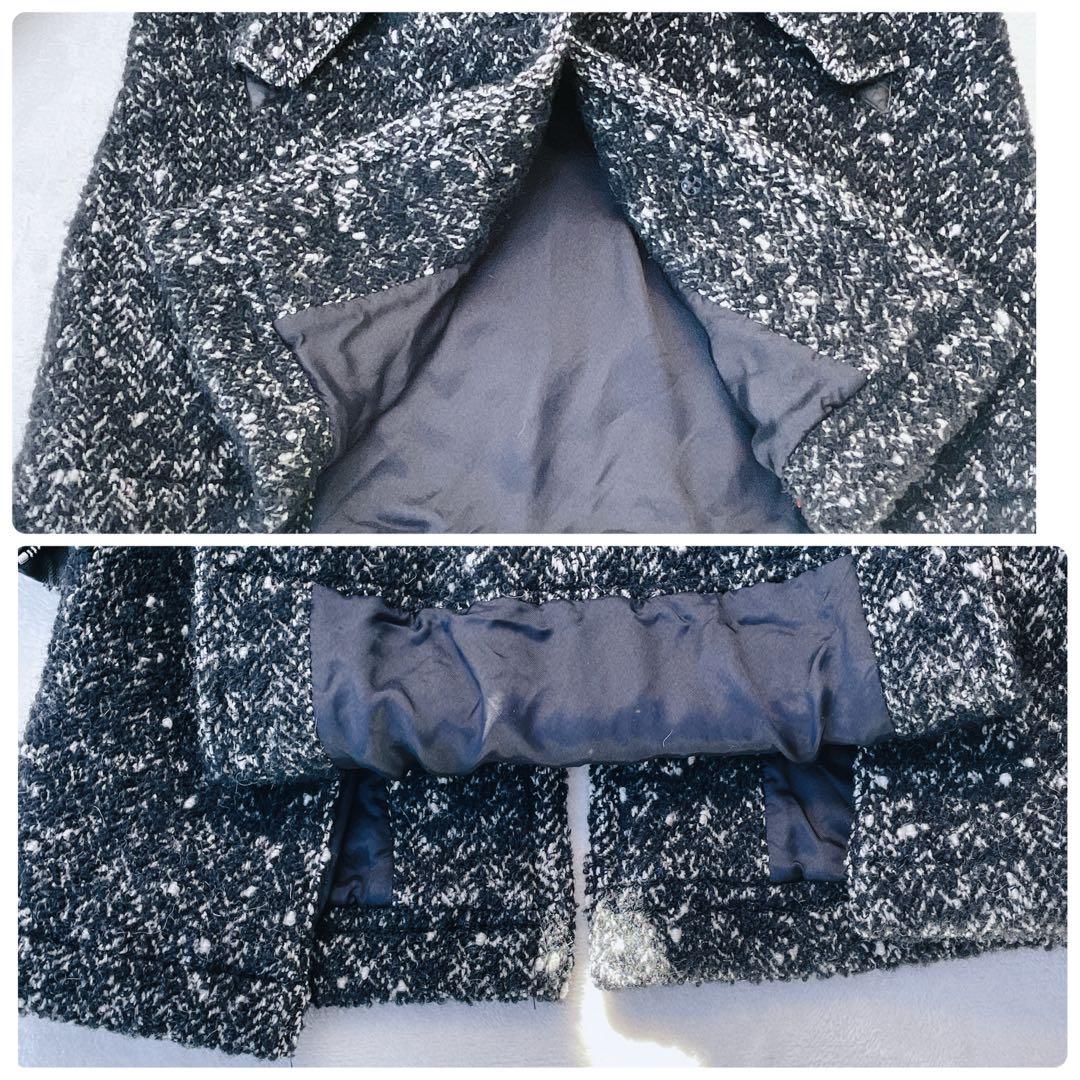 美品　バーバリーブリット　ロングコート　ウール　レザー　ノバチェック