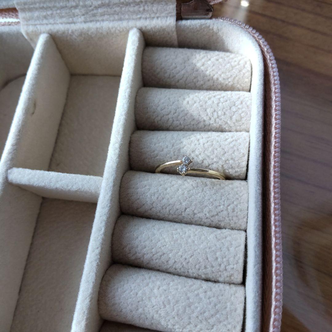 K10ジュエッテダイヤ付きリング