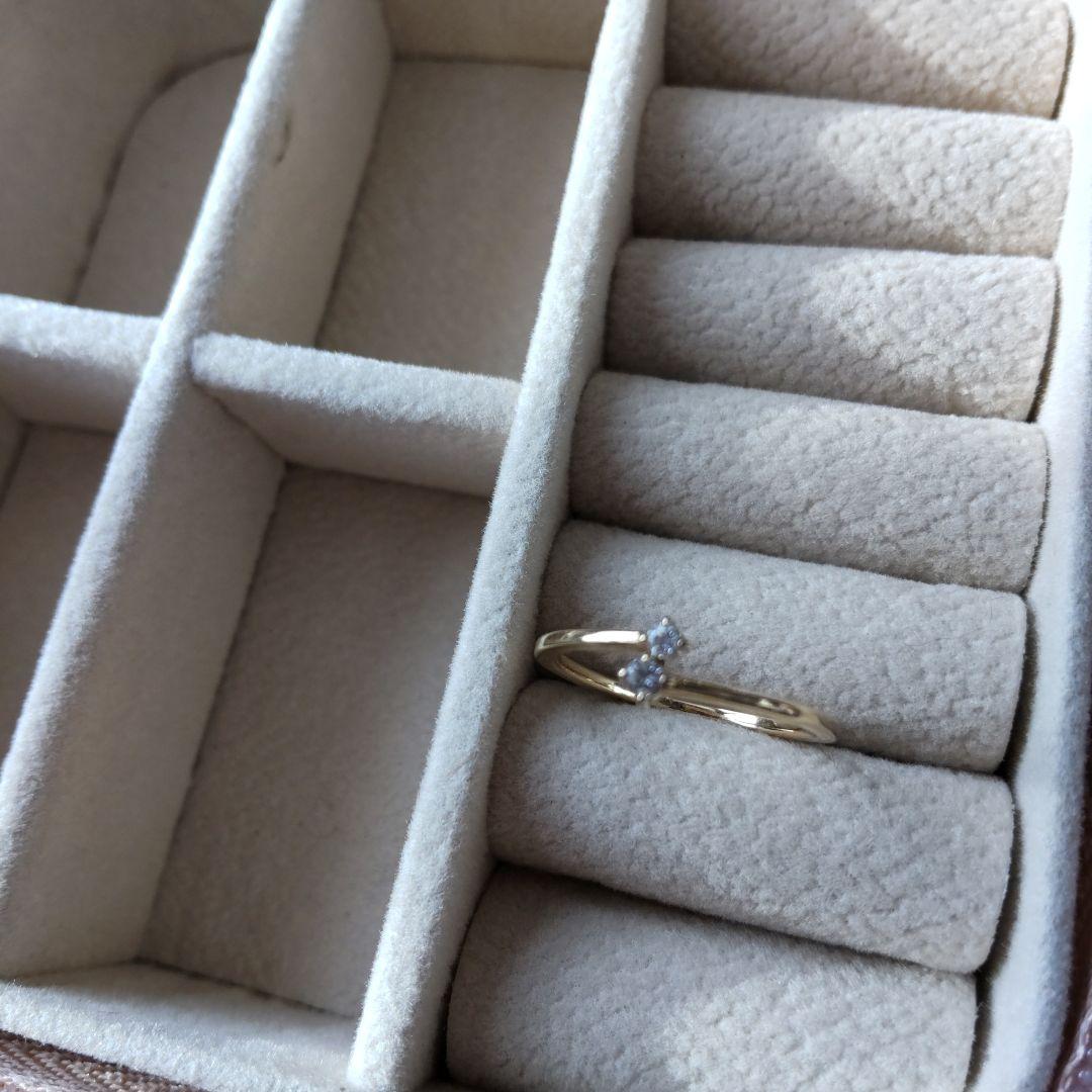 K10ジュエッテダイヤ付きリング