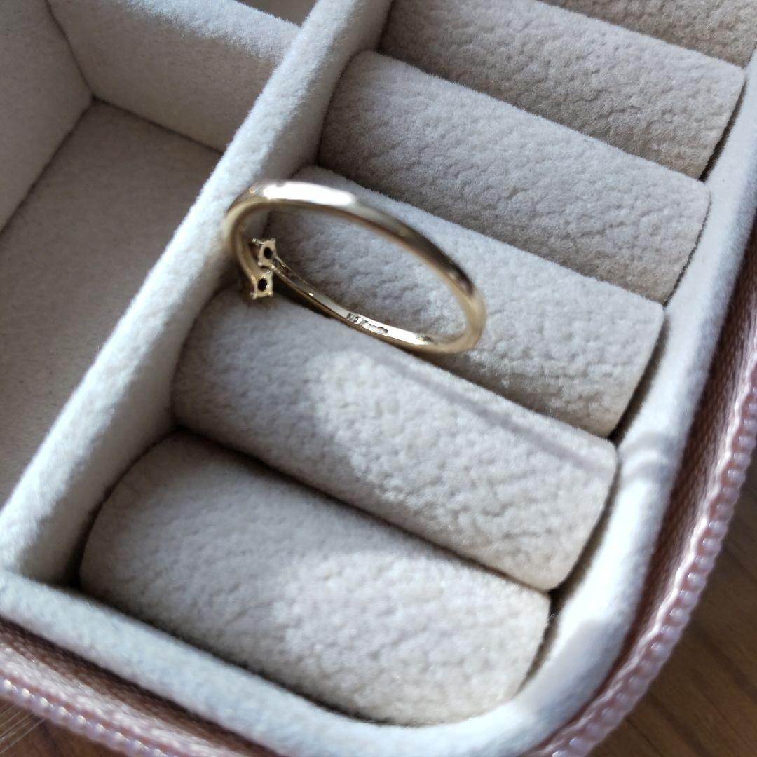 K10ジュエッテダイヤ付きリング