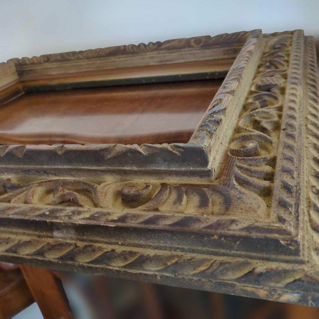 骨董　フレーム　木製　木彫　額縁のみ　ディスプレイ　アート