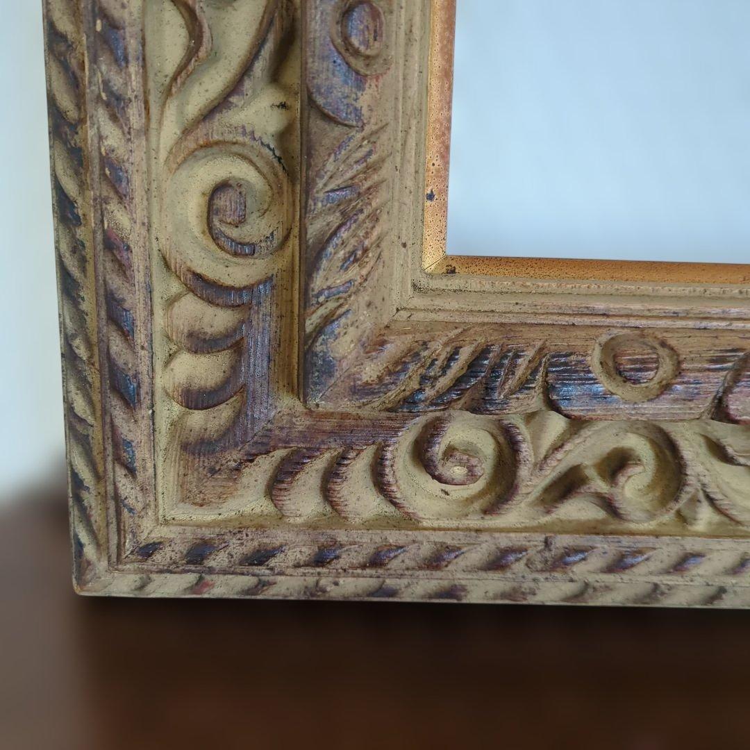 骨董　フレーム　木製　木彫　額縁のみ　ディスプレイ　アート