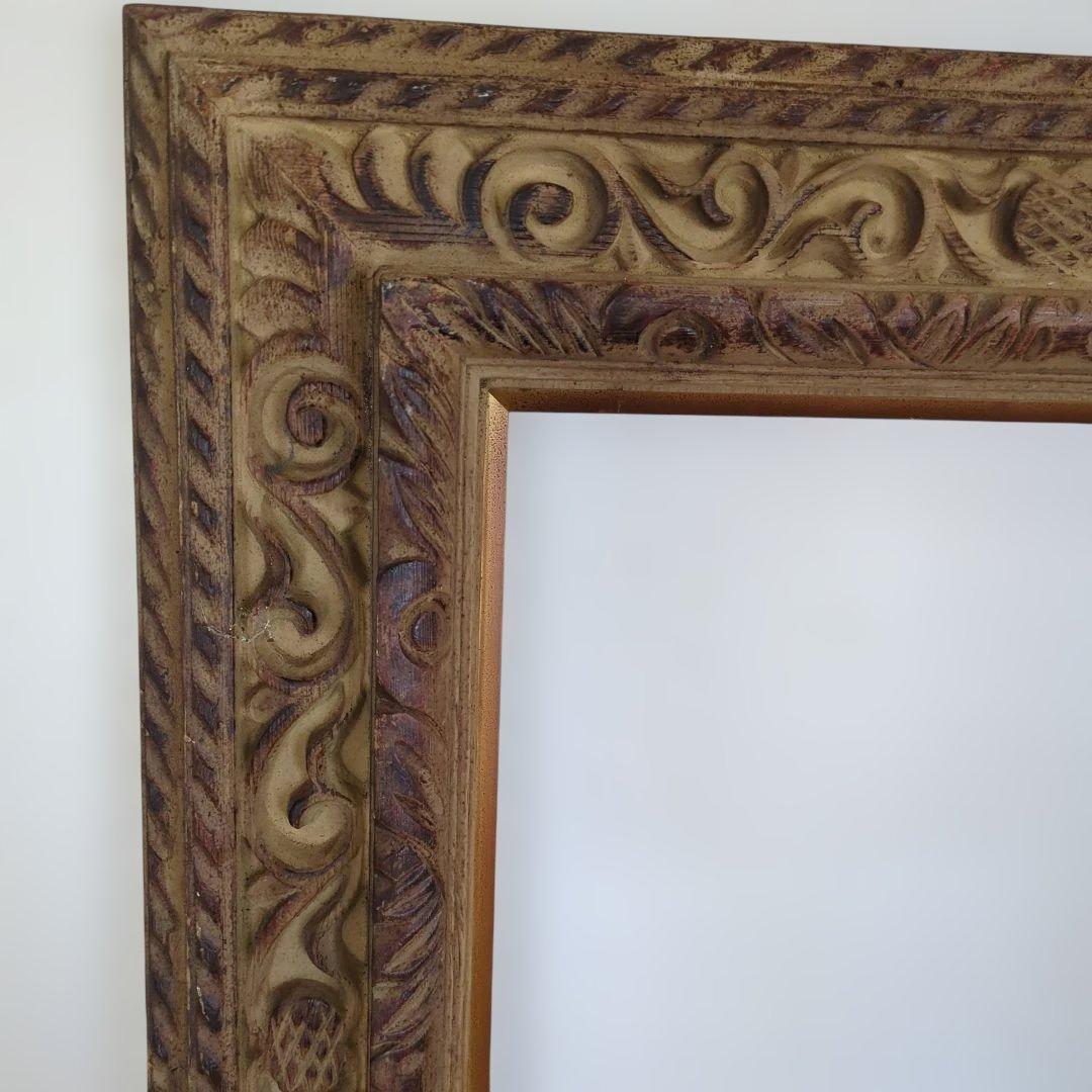 骨董　フレーム　木製　木彫　額縁のみ　ディスプレイ　アート