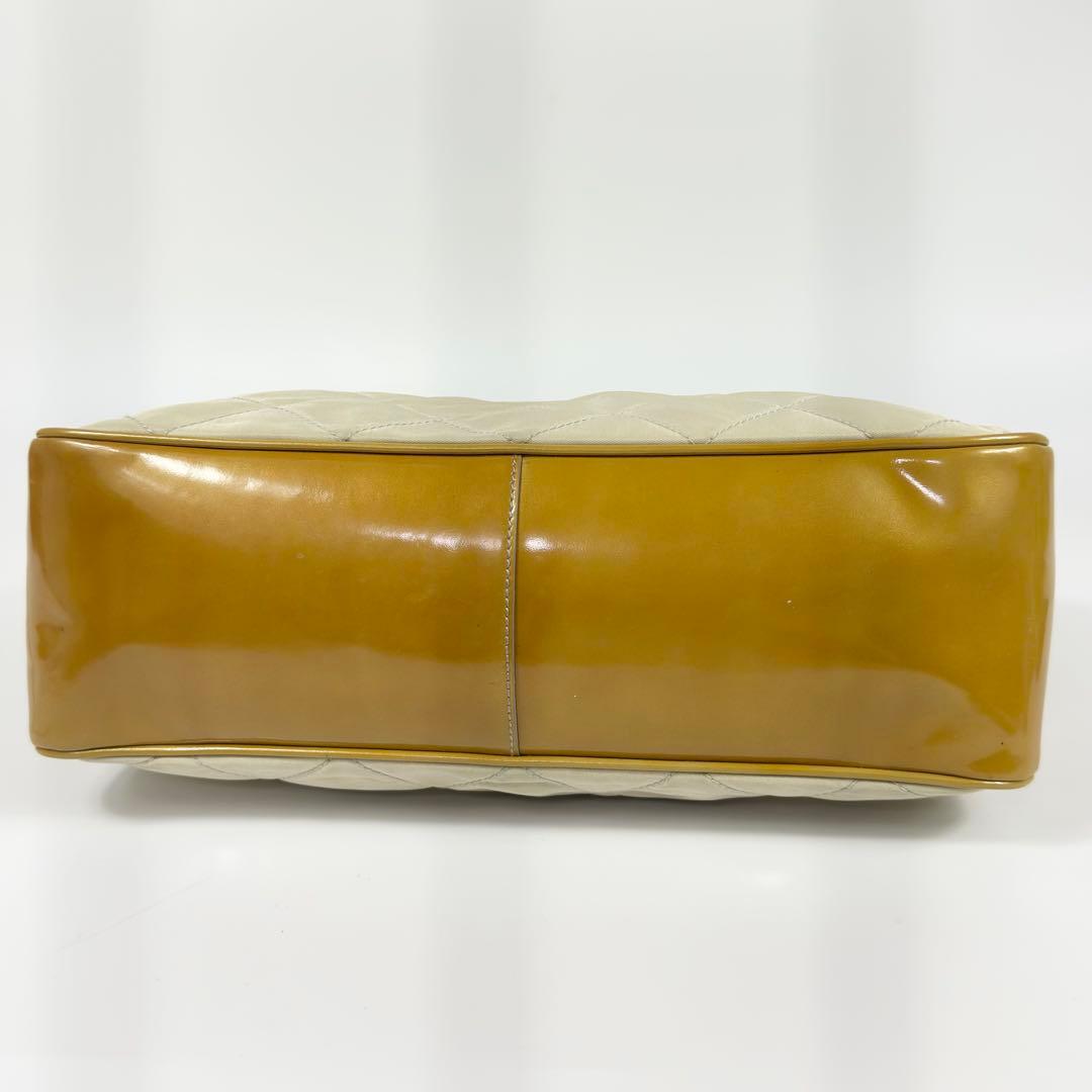 00s PRADA キルティングナイロン ショルダーバッグ ベージュ 3角ロゴ