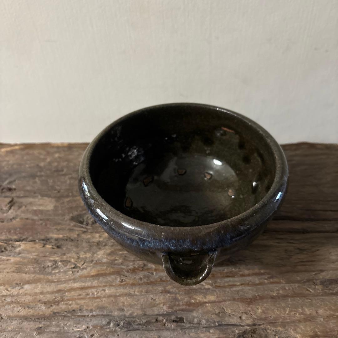 古い平清水片口　酒器　アンティーク　骨董　黒釉　 古美術　白洲正子　検:李朝