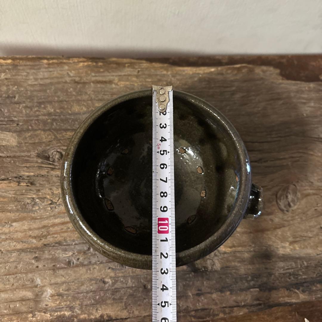 古い平清水片口　酒器　アンティーク　骨董　黒釉　 古美術　白洲正子　検:李朝