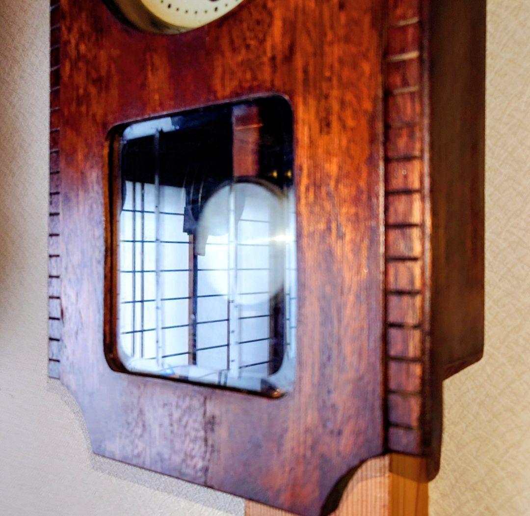 専用〈完動・美品〉鶴巻時計店英工舎　大正浪漫セル文字盤宮型ゼンマイ振り子時計