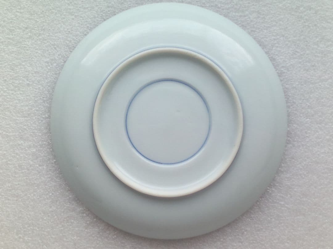 図変わり時代皿●瀬戸焼吹墨印判富士帆船絵図小皿:径約16cm５枚組●保管品未使用