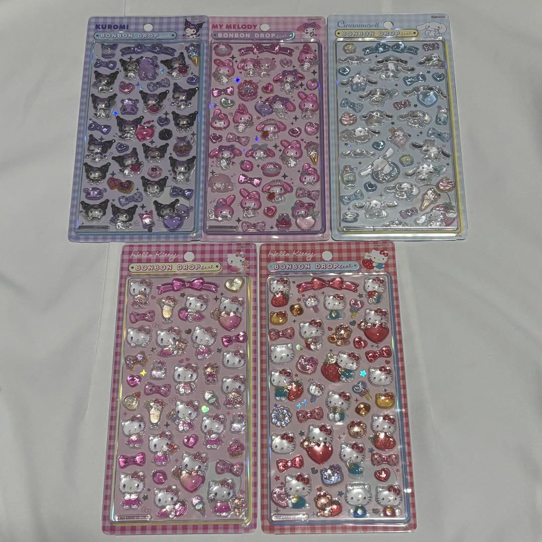 正規品 ボンボンドロップシール 第2弾 キティ クロミ マイメロ シナモン