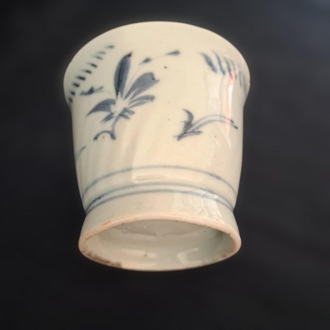 「400年前のロマン！ 初期伊万里 蕎麦ちょこ」 染付猪口(直径8cm) 骨董ア