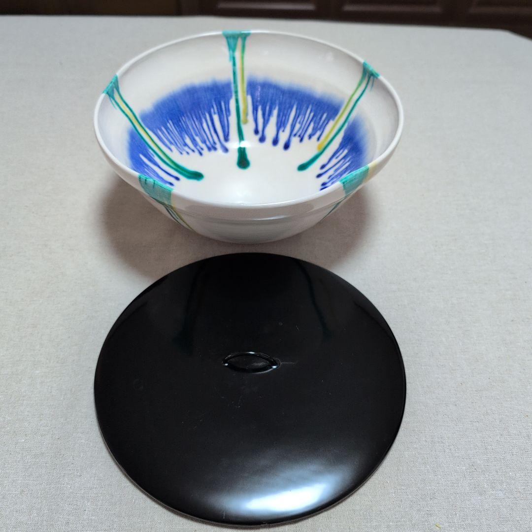 茶道具　平水指　雪華　佐々木昭楽造　黒色真塗蓋　共布共箱　外箱