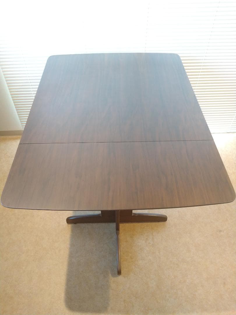 折りたたみ式ダイニングテーブル ダークブラウン USED