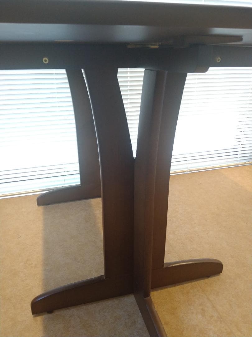 折りたたみ式ダイニングテーブル ダークブラウン USED