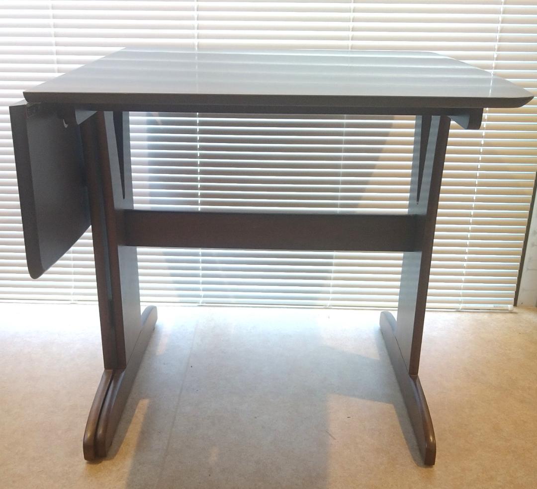 折りたたみ式ダイニングテーブル ダークブラウン USED
