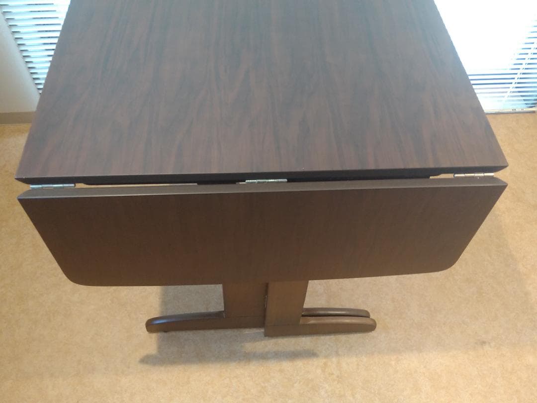 折りたたみ式ダイニングテーブル ダークブラウン USED