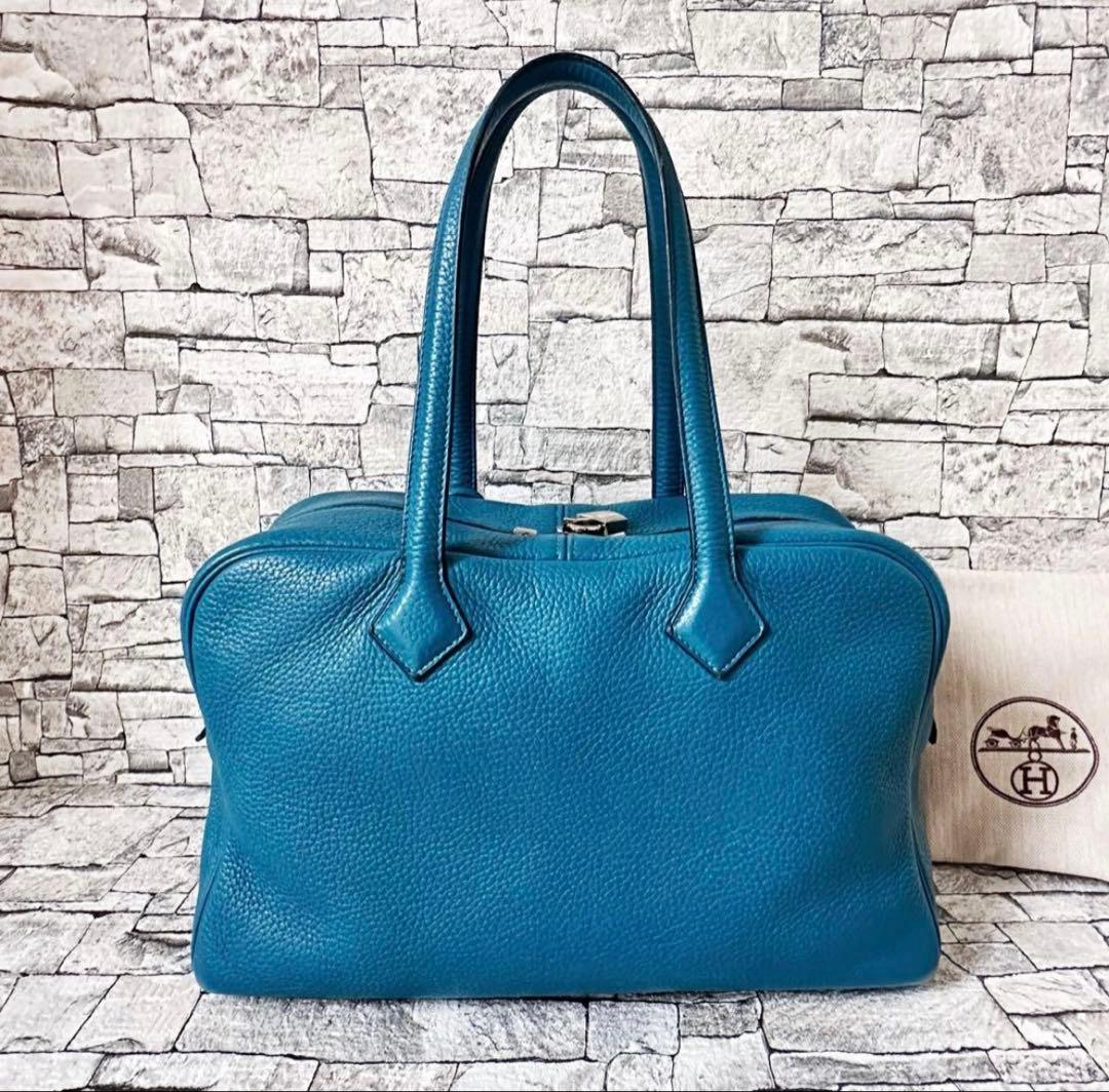 極美品HERMES エルメス ヴィクトリア35 イズミール　ハンドバッ