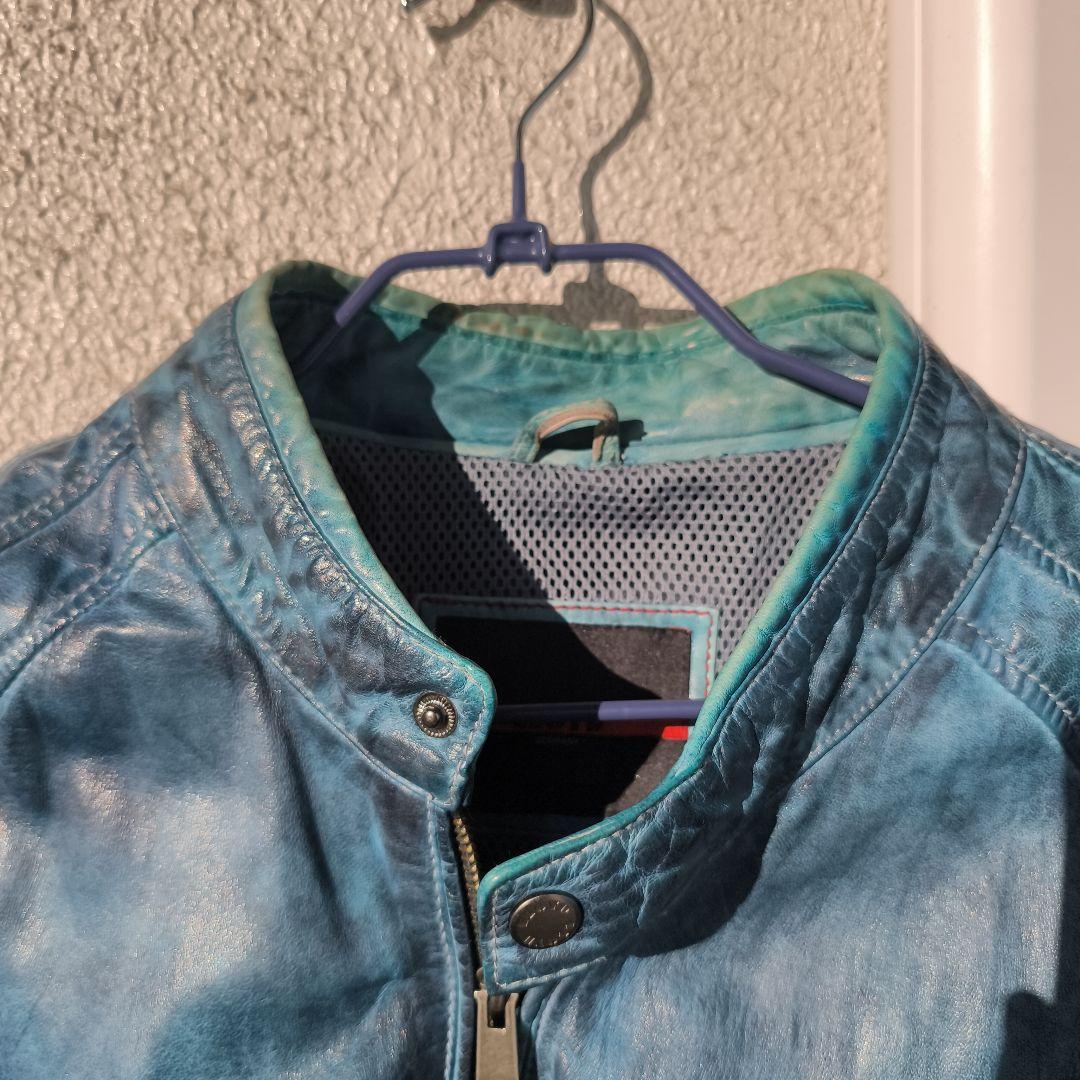 LLOYD ダークブルー シングルライダースジャケット