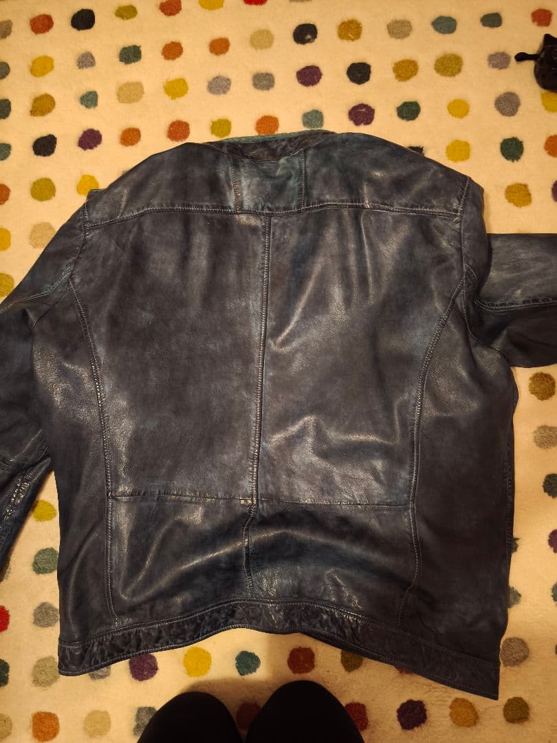 LLOYD ダークブルー シングルライダースジャケット