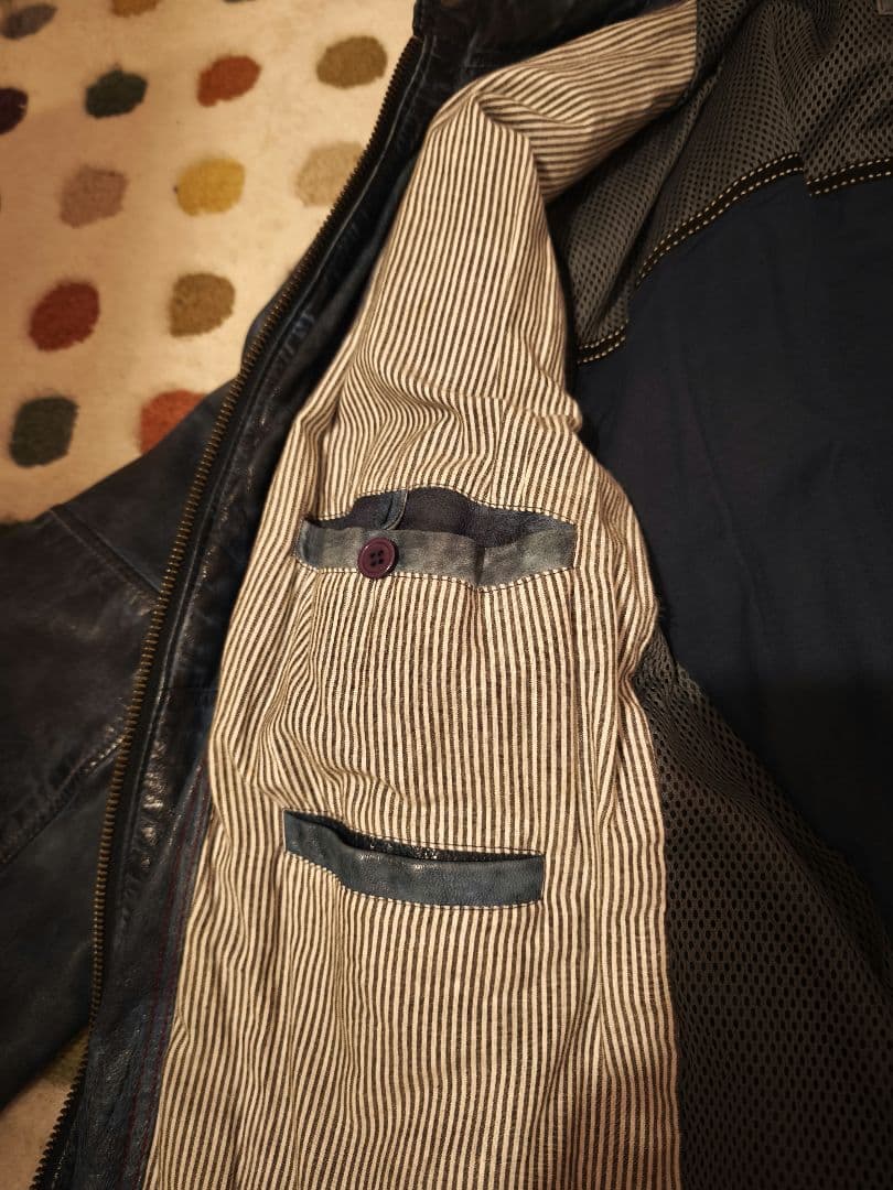 LLOYD ダークブルー シングルライダースジャケット