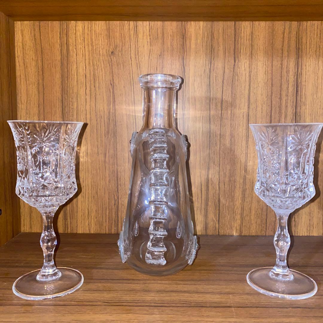 レミーマルタン ルイ13世 空ボトル（バカラ製）＋クリスタルグラス2脚 セット