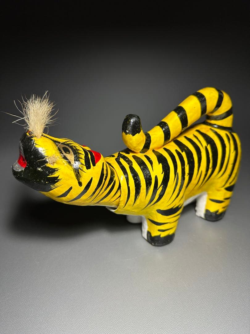 No.19 浜松張子　二橋加代　作　大型　虎　郷土玩具　首振り人形　共箱　栞