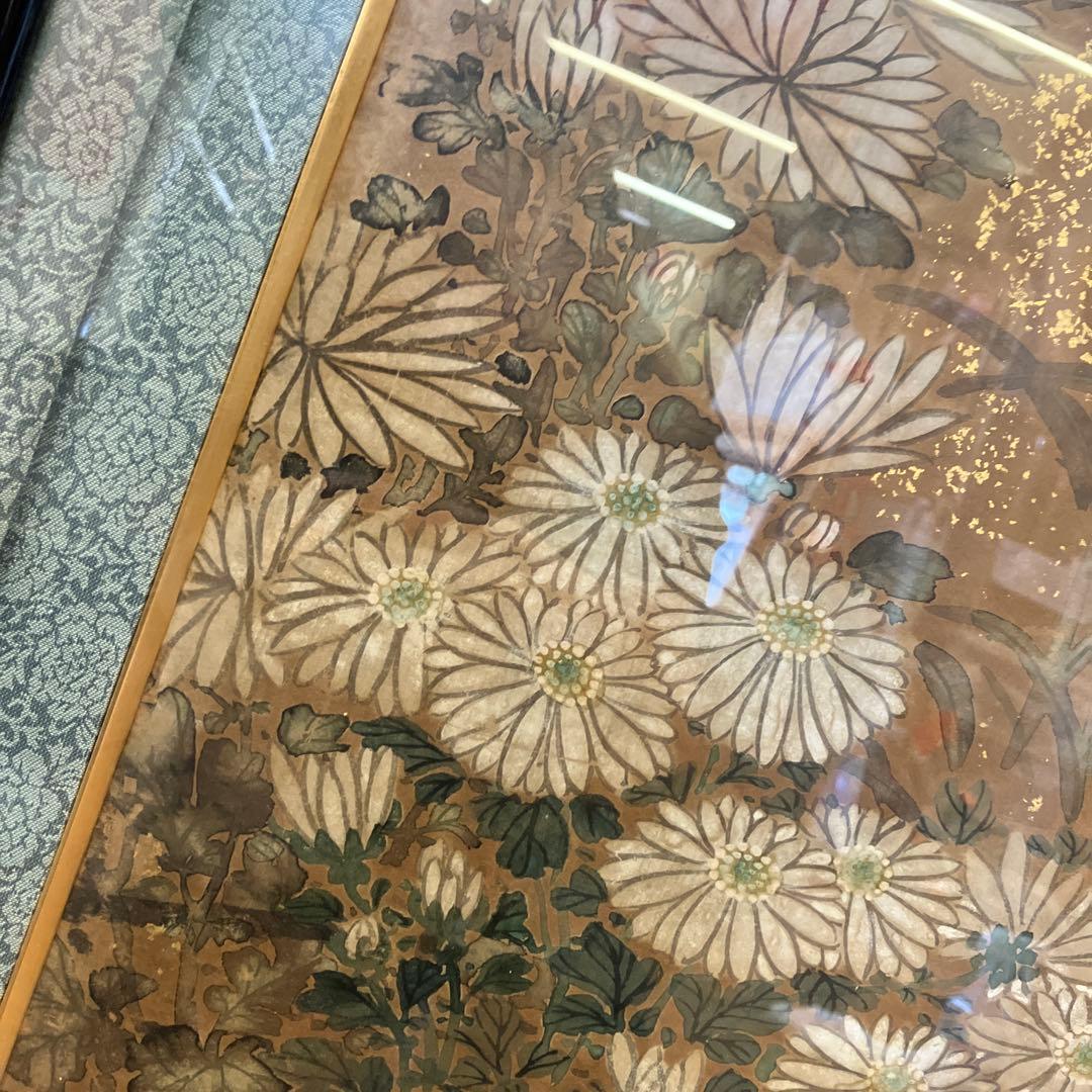 昭和レトロ 絵画 水彩画 花 フラワー 美術品 洋画 額縁 インテリア 壁掛け