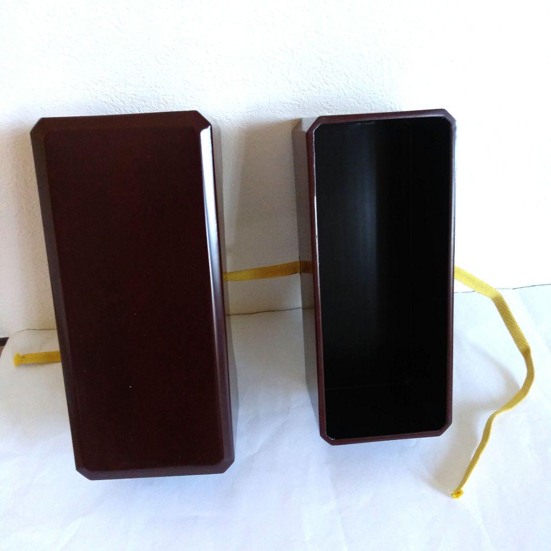 木製　塗　茶色　紐付箱　京塗器美術蒔絵制作販売　岡本塗専堂制