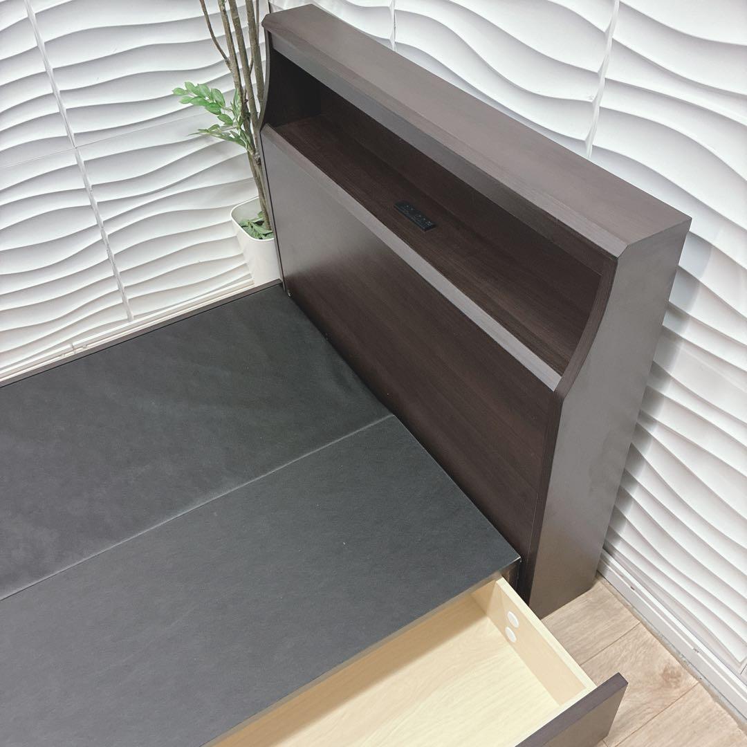 ◇大阪府 神戸市 配達料無料！◇ベッドフレーム◇シングル◇コンセント収納付き◇