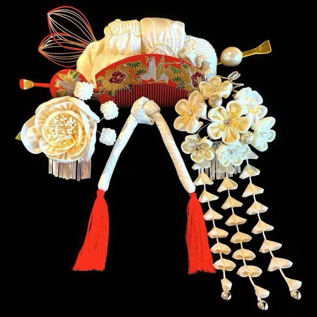 日本髪 髪飾り 七五三(7歳)～成人式 紅白