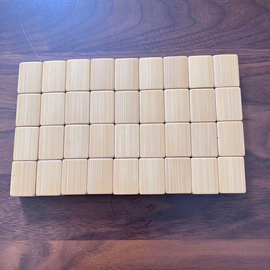 【希少】かきぬま製 麻雀牌 フルセット 役一覧表・点数早見表付 象牙調 背竹風